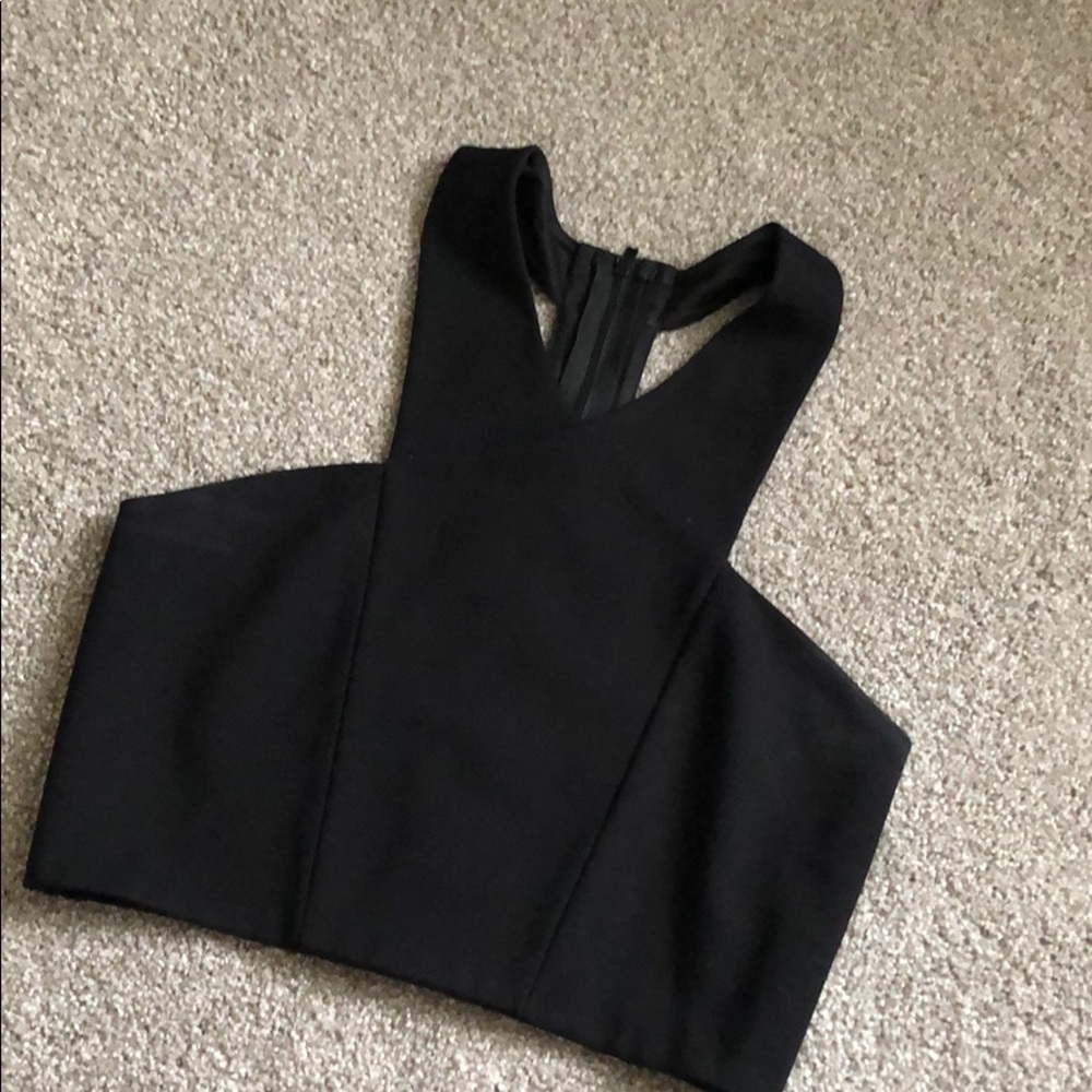 Zippered back crop top